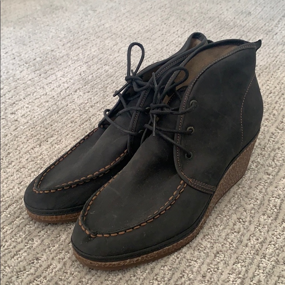 OluKai Leather Wedge Bootie